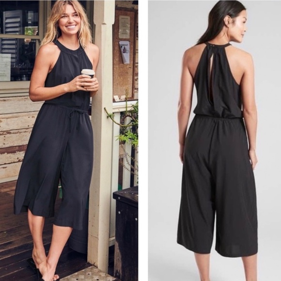 Athleta Pants - Athleta Mercer Jumpsuit Romper Wide Leg Black 4